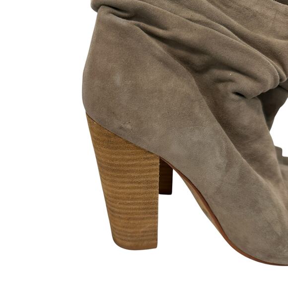Chinese Laundry Laurel Slouchy Suede Peep Toe Booties8.5 Stone Gray - Picture 3 of 6